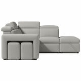 Valencia Finn Fabric Sectional Lounge Bed Right Storage Ottoman Light Grey Valencia Finn Fabric Sectional Lounge Bed Right Storage Ottoman Light Grey