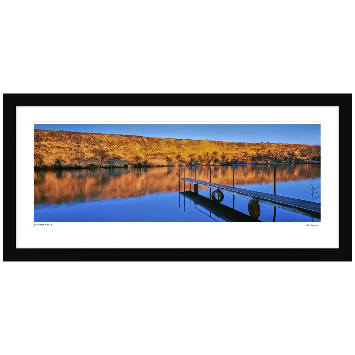 Ken Duncan 40 Flood's Jetty, Swan Reach, SA Framed Print Black