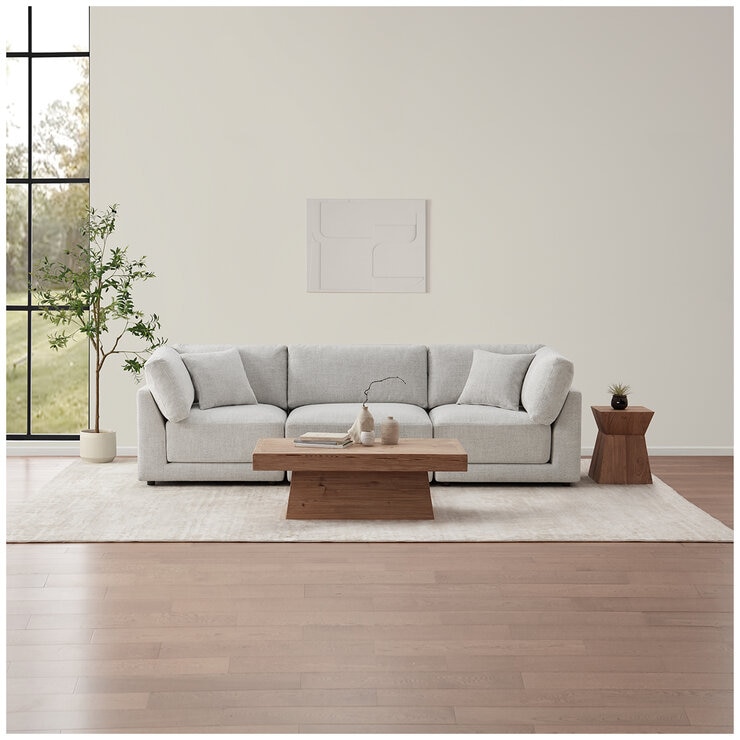 Aiden & Ivy 4 Piece Fabric Modular Sofa With 2 Pillows