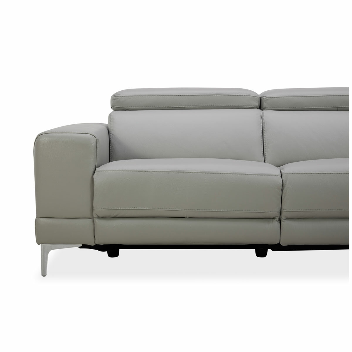 Aiden & Ivy Leather Power Sectional With Ratchet Headrest
