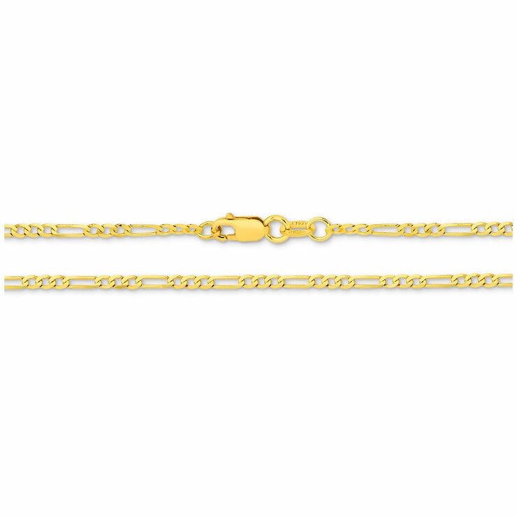 18KT Yellow Gold Figaro Bracelet 1.3g