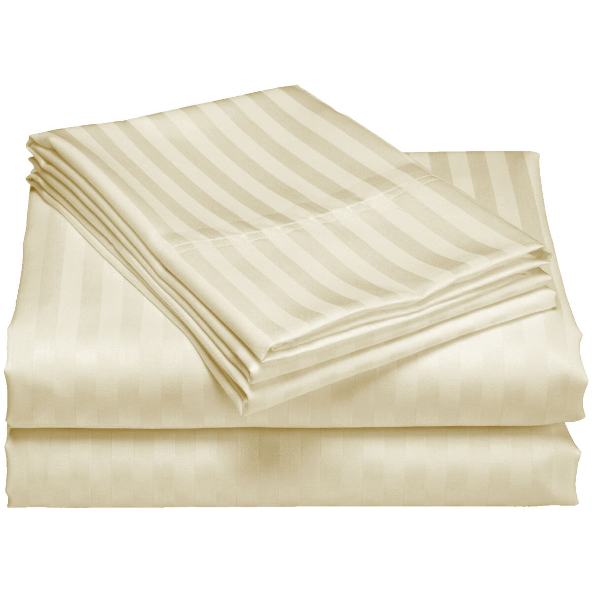 Royal Comfort 1200 TC Damask Stripe Cotton Blend Quilt Cover Queen Set Pebble