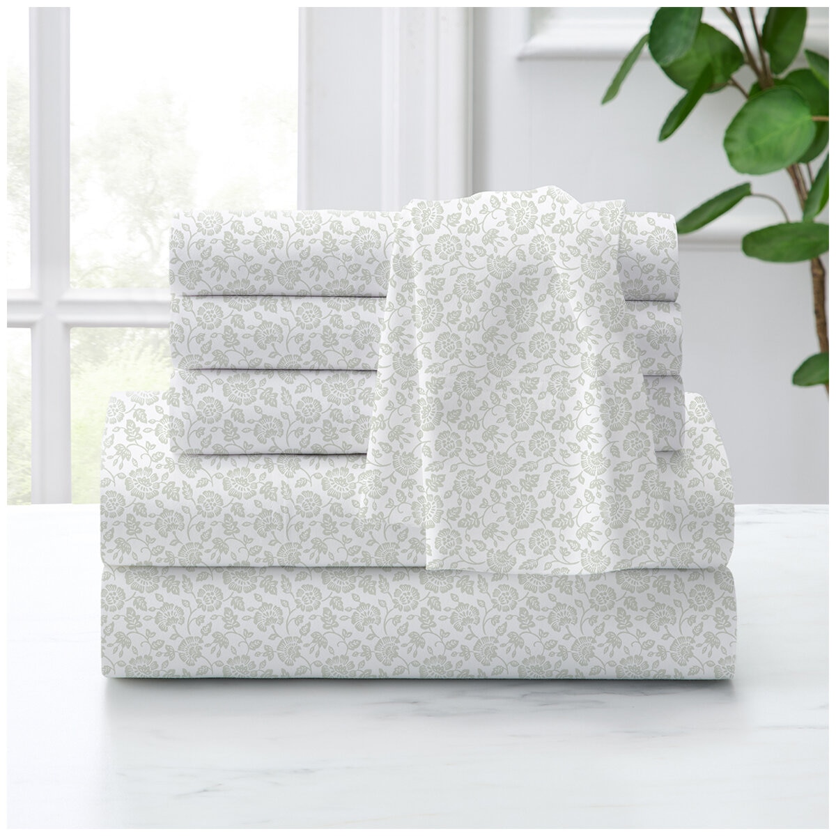 Purely Organic 300TC Cotton Sheet Set 4 Piece King Madina Blockprint