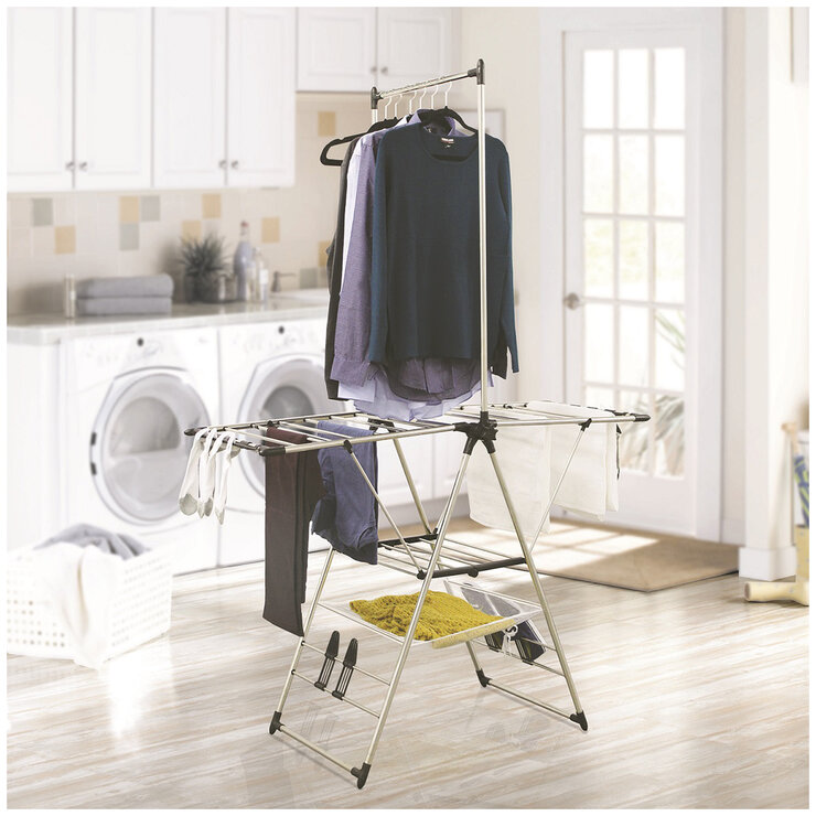 Mesa Gullwing Deluxe Clothes Drying Rack With Mesh Shelf Mesa Gullwing Deluxe Clothes Drying Rack With Mesh Shelf