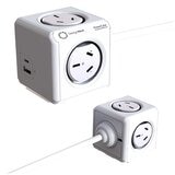 Allocacoc PowerCube With 4 Power Outlets And USB A+C Ports 2 x 1.5M