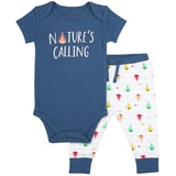 Peanut Shell 2pc Baby Set - Neon Onsie/Print Pants