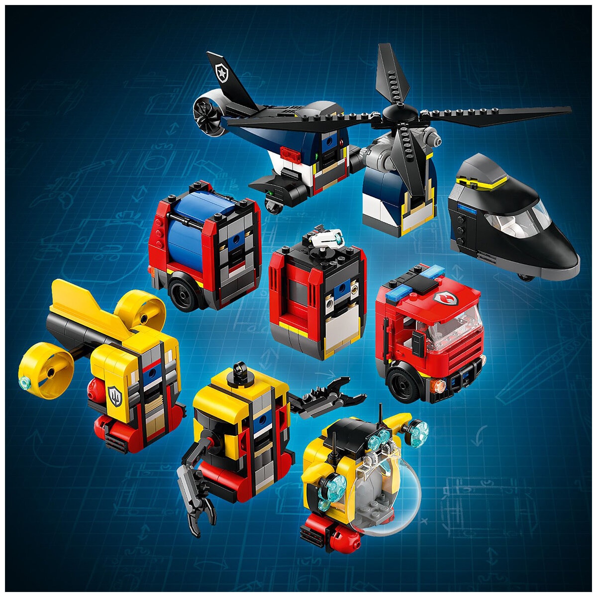 LEGO City Helicopter, Fire Engine And Submarine Remix 60462 LEGO City Helicopter, Fire Engine And Submarine Remix 60462