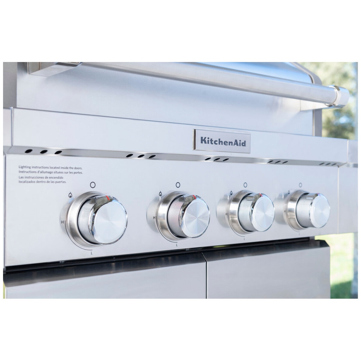 KitchenAid 4-Burner Stainless Steel Gas Grill with Searing Side Burner