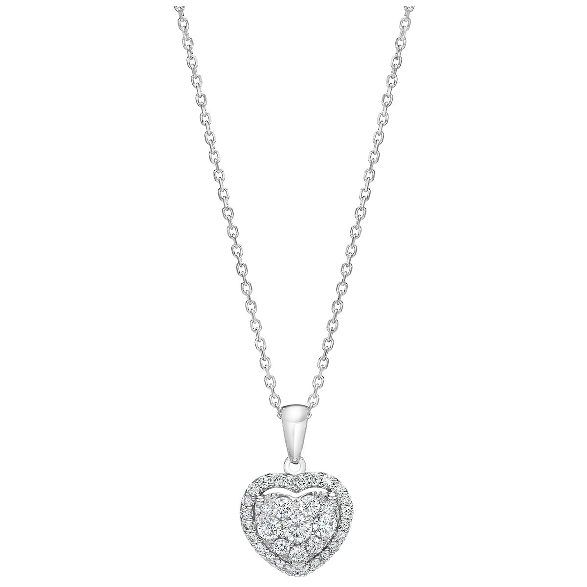 0.42ctw Diamond Heart Shape Cluster Pendant