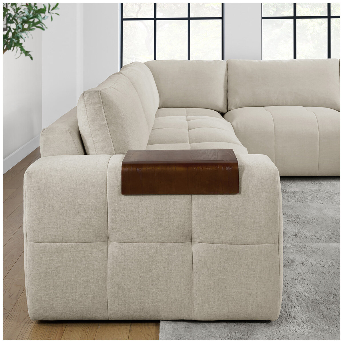 Aiden & Ivy Fabric Stationary Modular Sectional 6 Piece