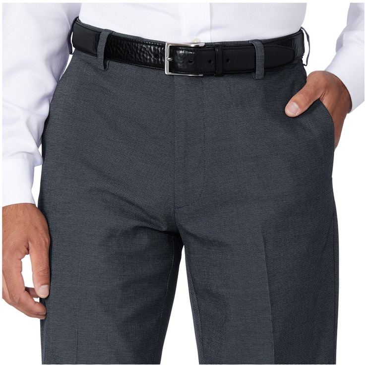 Kirkland Signature Men's Non Iron Pants Black Pindot | Costco Australia