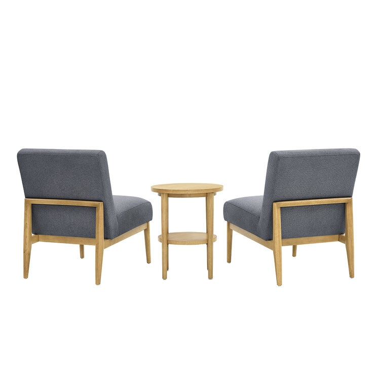 Thomasville 3 Piece Fabric Chair And Accent Table Set
