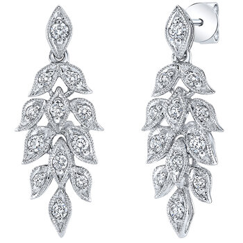 18KT White Gold 0.23ctw Diamond Cocktail Earrings