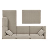 Thomasville Fabric Sectional With Storage Ottoman