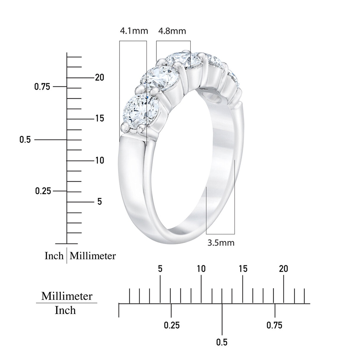 Platinum 2.00ctw Diamond 5 Stone Ring