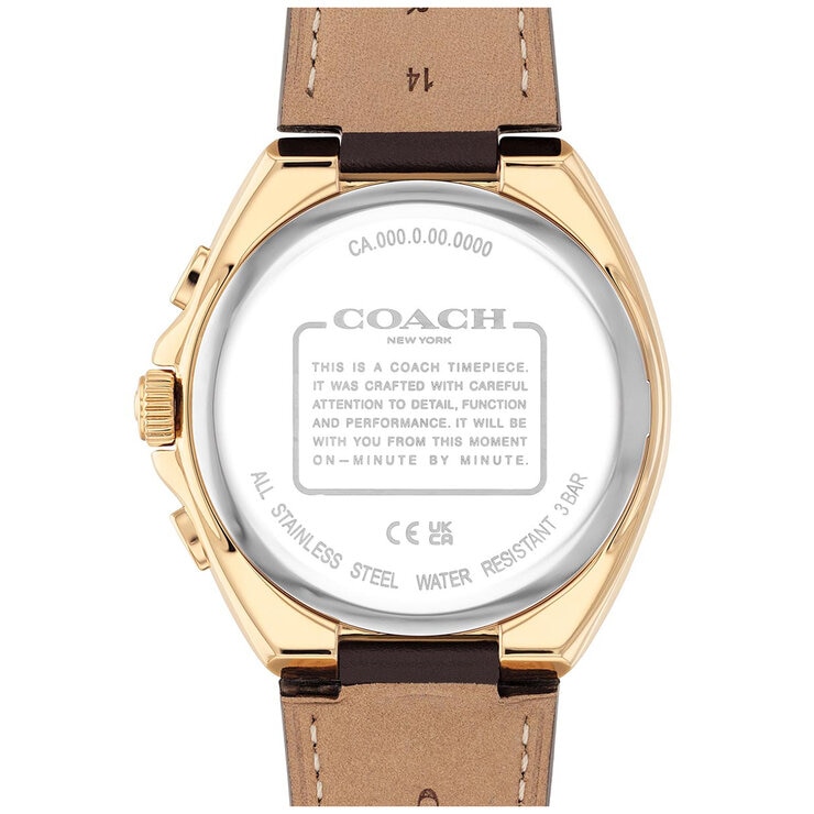 Coach Jackson Brown Leather Strap White Dial Men's Watch 14602746