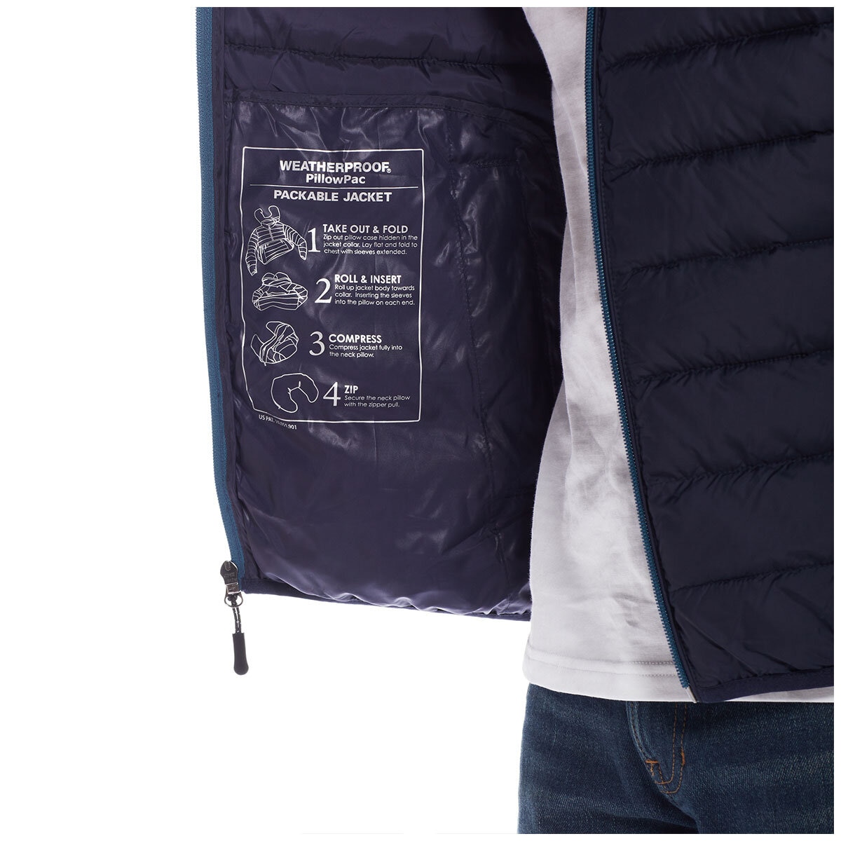 Weatherproof Men's Pillow Pac Jacket Navy