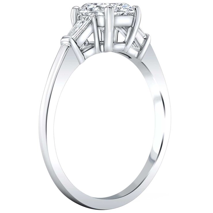 18KT White Gold 1.32ctw Diamond Oval Shaped Bridal Ring