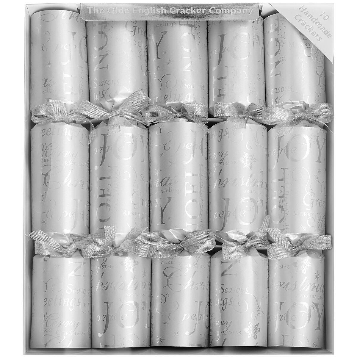 The Olde English Cracker Company Christmas Crackers 10 Pack Silver