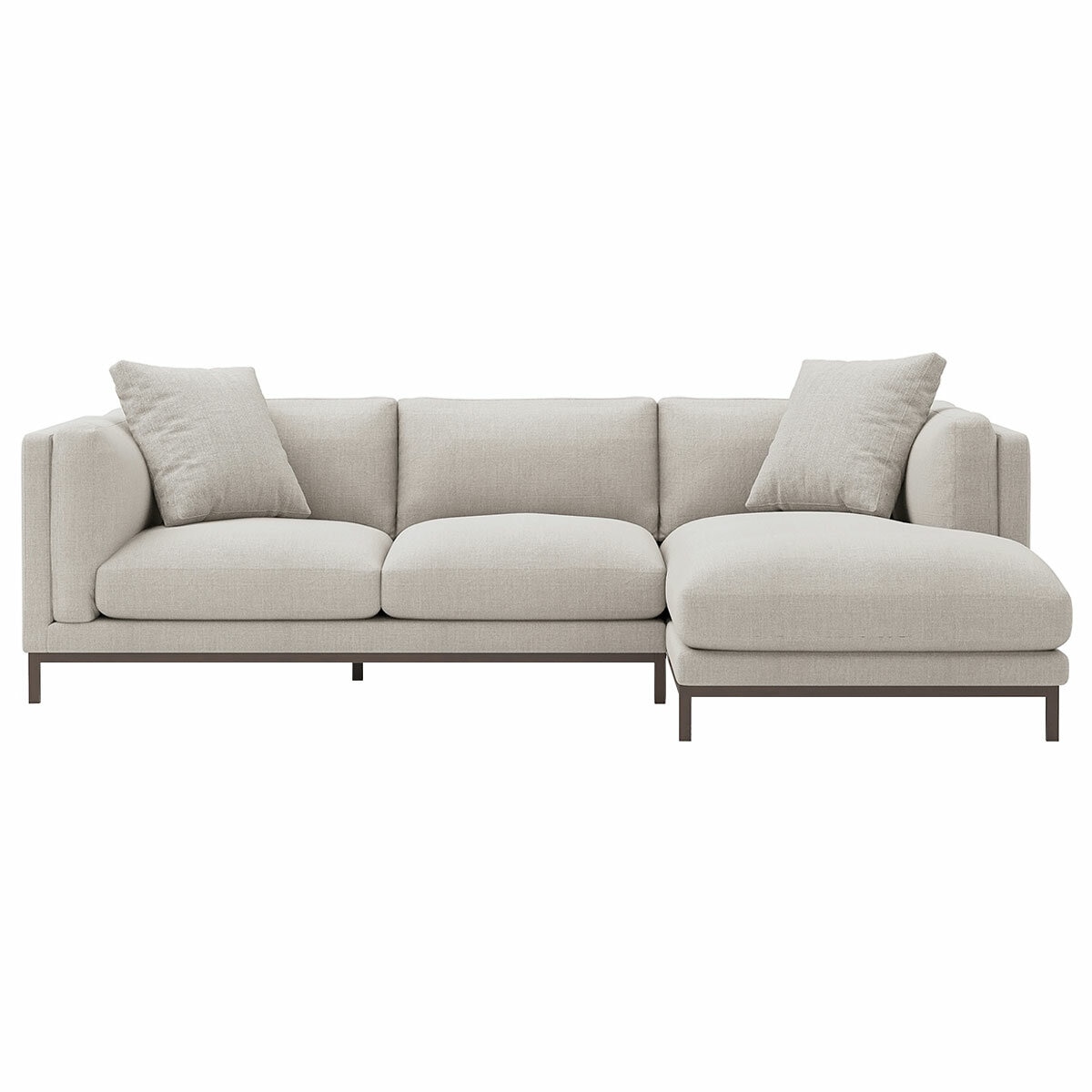 Valencia Bergen Fabric Sectional Lounge Right Chaise Beige Valencia Bergen Fabric Sectional Lounge Right Chaise Beige