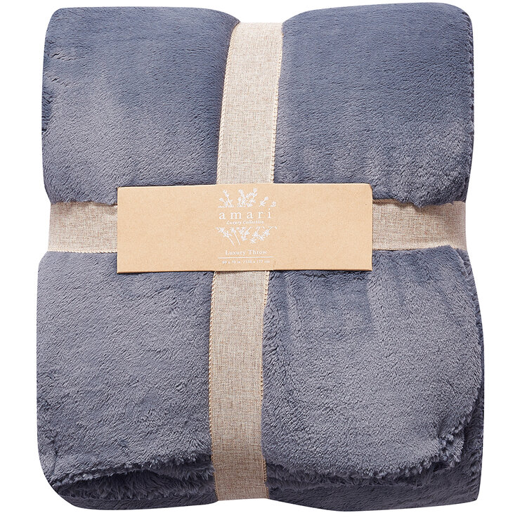 Amari Luxury Velvet Throw 152cm x 177cm Blue