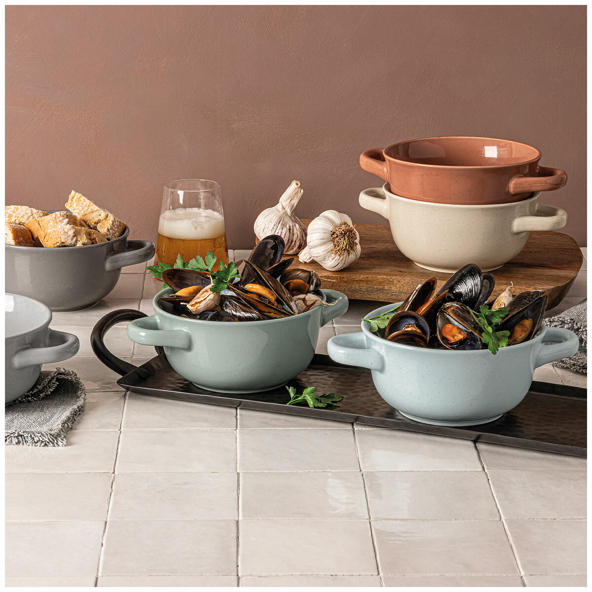 over\&back Soup Bowls With Handle 6 Piece Set over\&back Soup Bowls With Handle 6 Piece Set