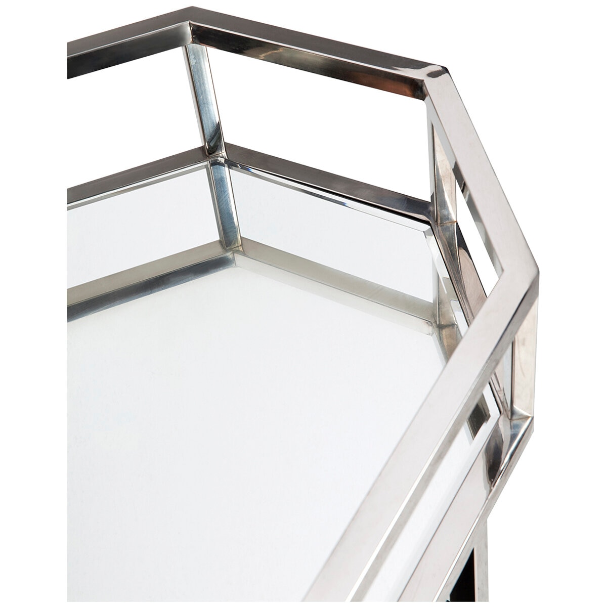 Cafe Lighting Brooklyn Mirrored Bar Cart Silver