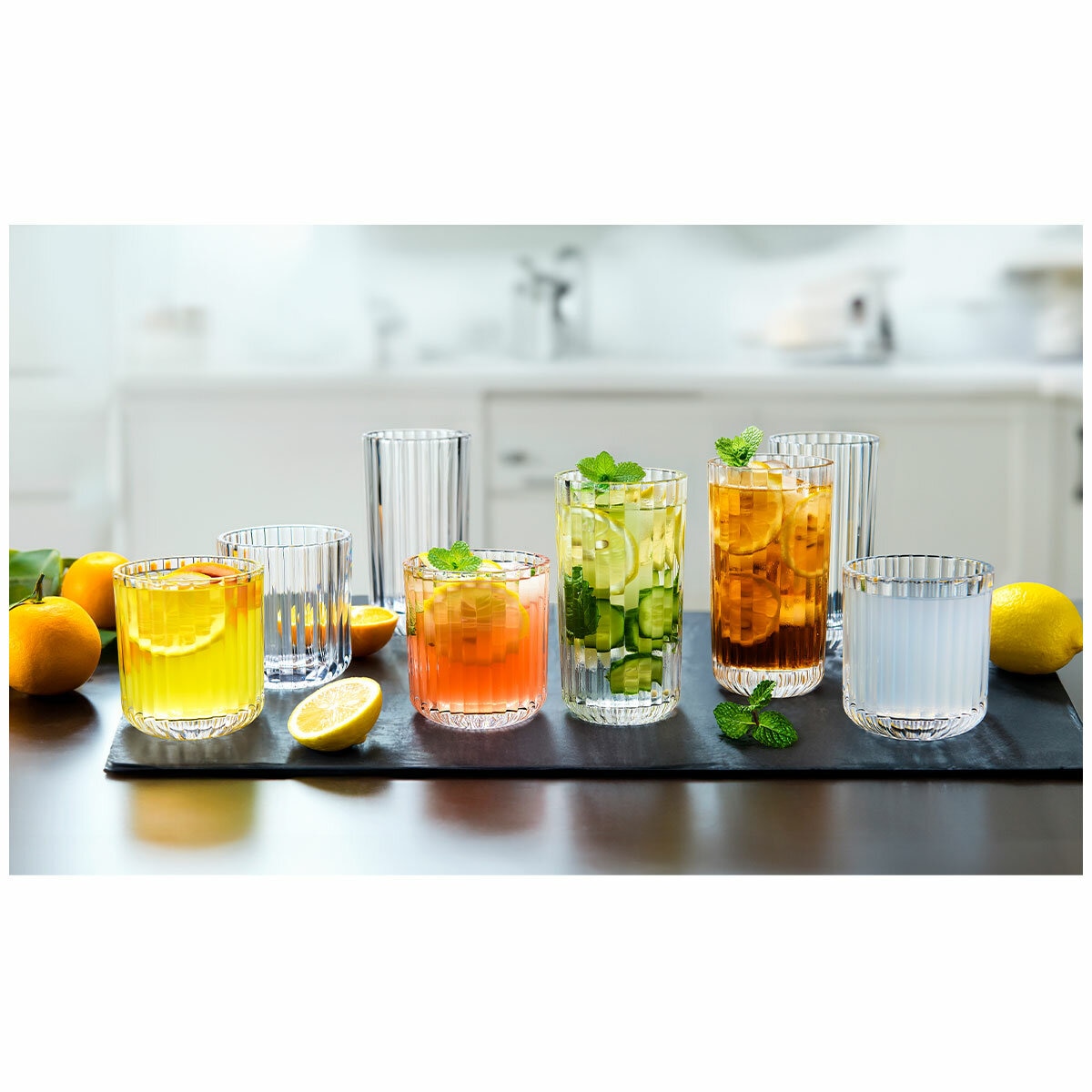 King Crystal Lotus Drinkware Set 16 Pieces