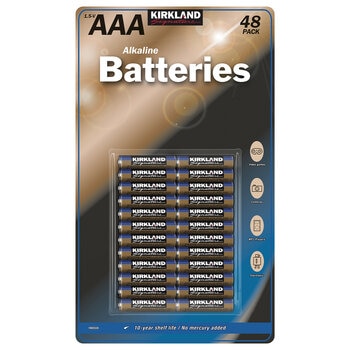 Kirkland Signature AAA Alkaline Batteries 48 Pack