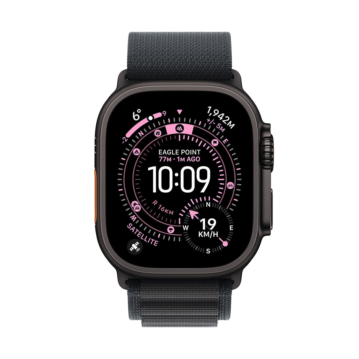 Apple Watch Ultra 3 GPS + Cellular 49mm Black Titanium Case with Black Alpine Loop - Large