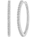 18KT White Gold 0.25ctw Diamond Hoop Earrings