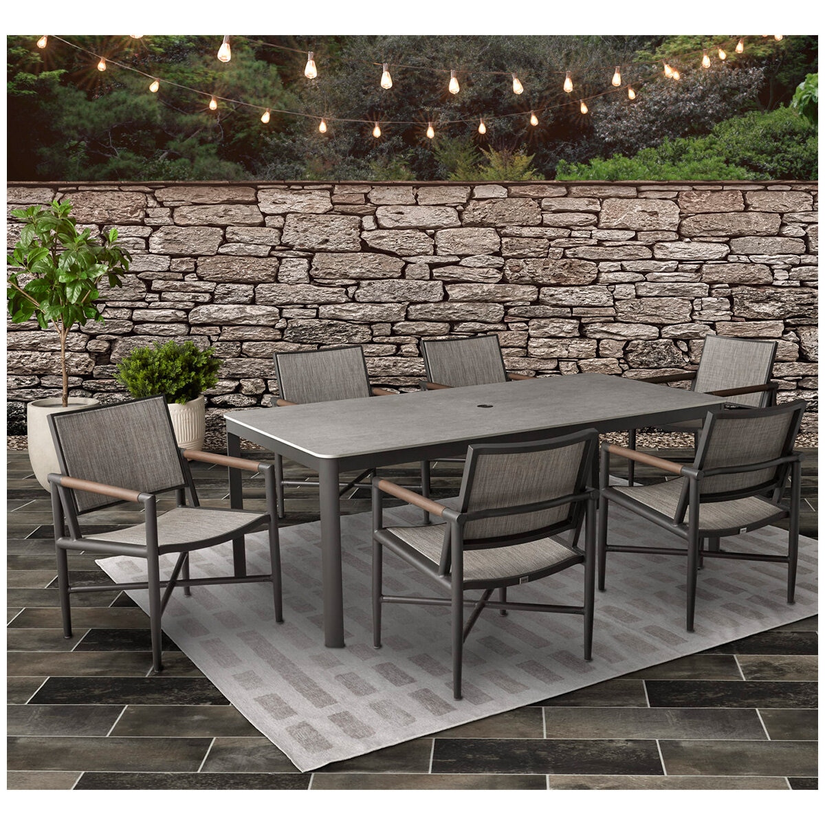 Agio Crosby 7 Piece Sling Dining Set