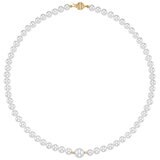 18KT Yellow Gold 6-7mm and 9-10mm Cultured Pearl Strand