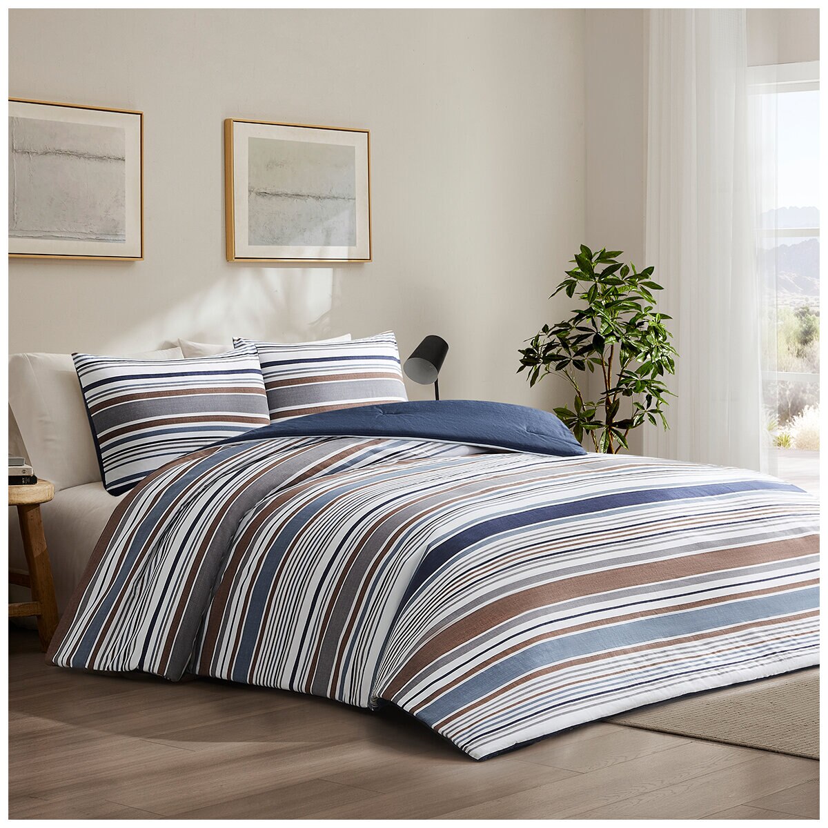 Serelena Comforter 3 Piece Set King Monterey Stripe