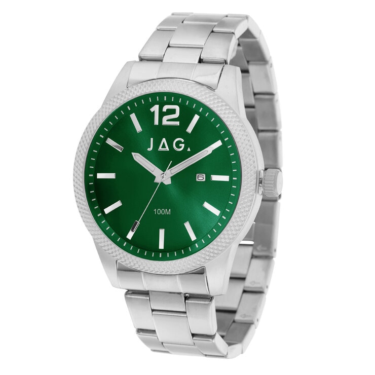 JAG Apollo Stainless Steel Green Dial Silver Men's Watch J2902A JAG Apollo Stainless Steel Green Dial Silver Men's Watch J2902A