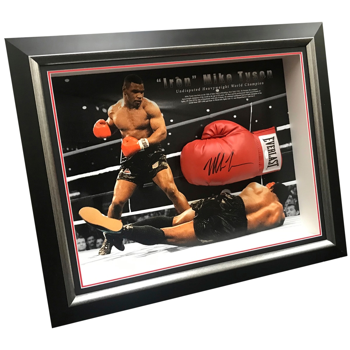 Icons of Sport Iron Mike Tyson Signed Everlast Boxing Glove Framed