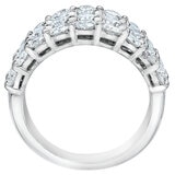Platinum 3.00ctw Three Row Diamond Band