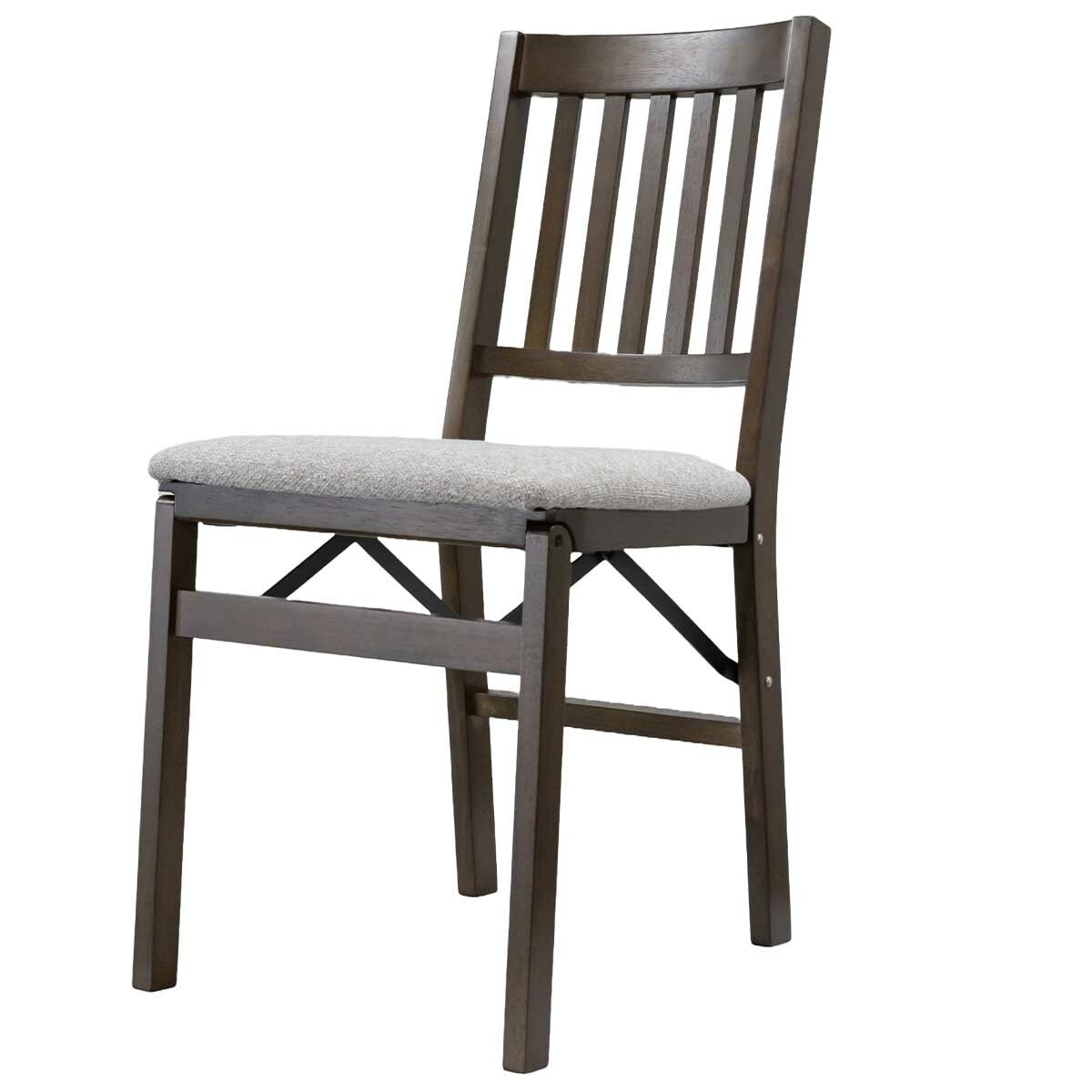 Stakmore Wood Upholstered Folding Chair 2 Pack