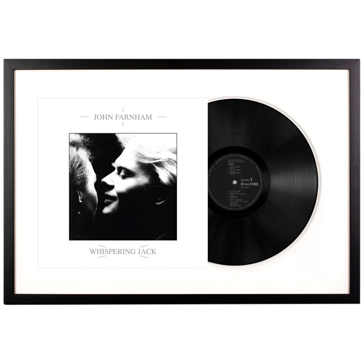 Framed John Farnham Whispering Jack Vinyl Album Art