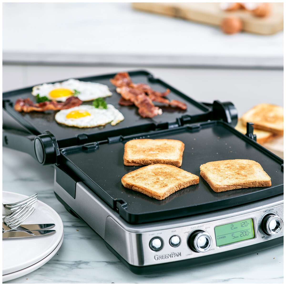 GreenPan Elite Contact Grill CC006847-001 Stainless Steel