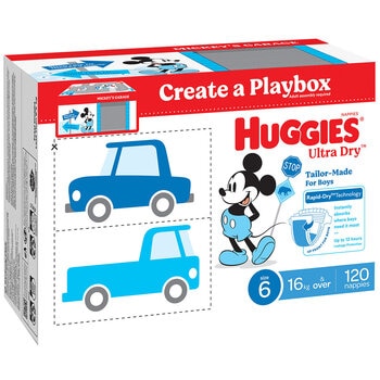 Huggies Boys' Ultra Dry Nappies Size 6 Walker (16kg And Over) 184 Nappies