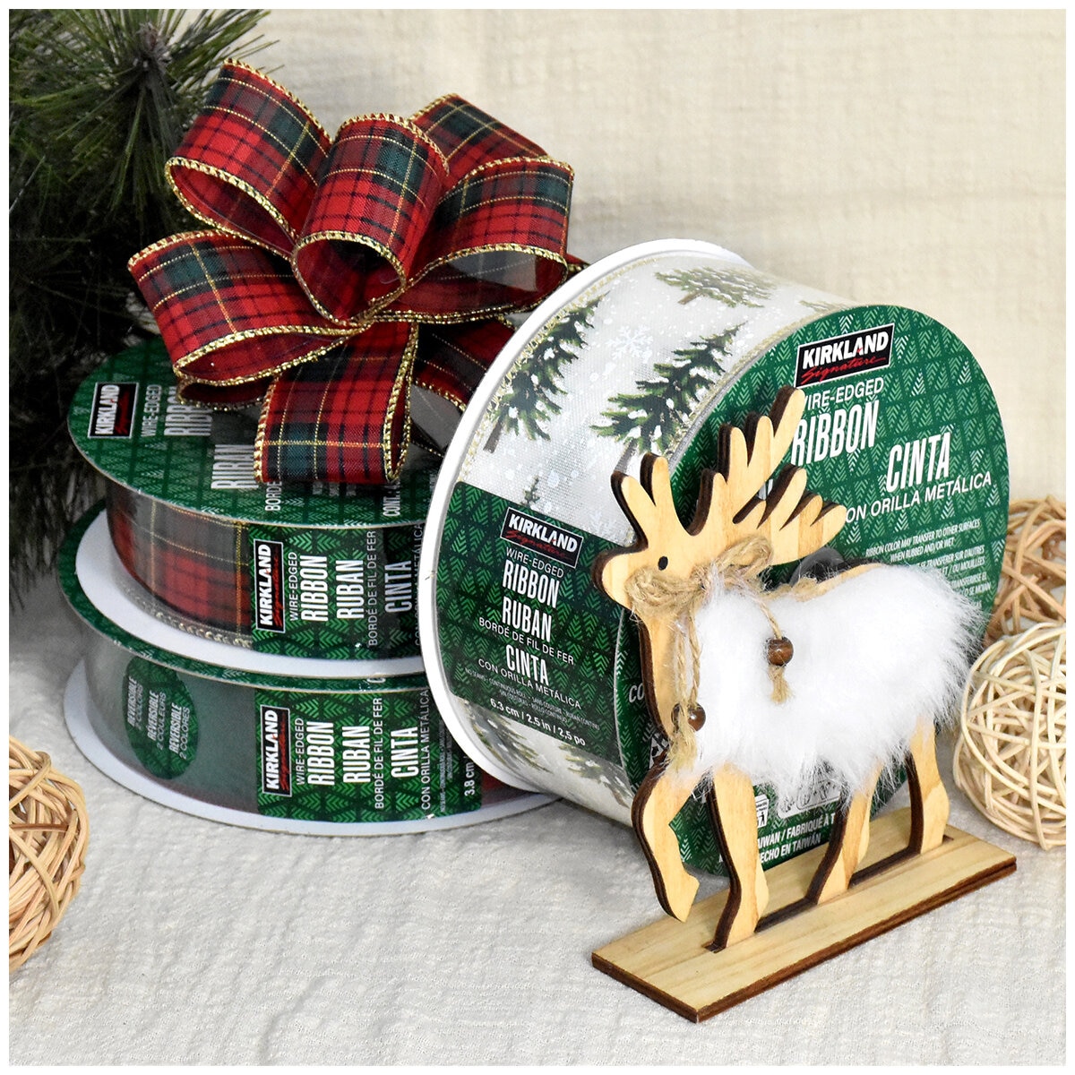 175504 Kirkland Signature Wire Edged Ribbon/