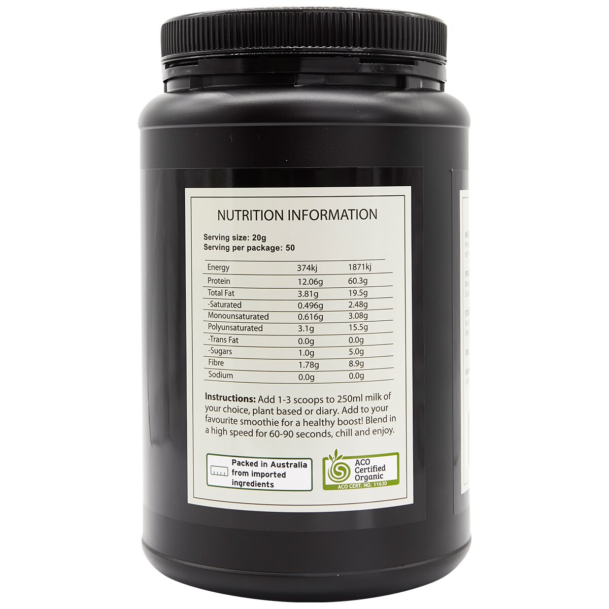 Blanck & Co 100 Hemp Seed Protein Powder Natural 1kg Costco Australia