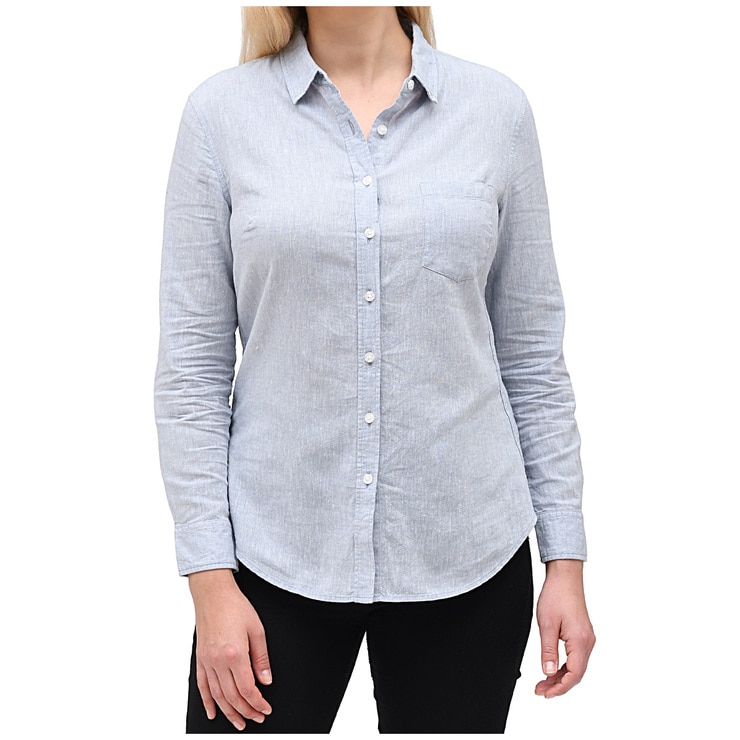 Jachs Girlfriend Women's Linen Shirt Light Blue | Costco Australia