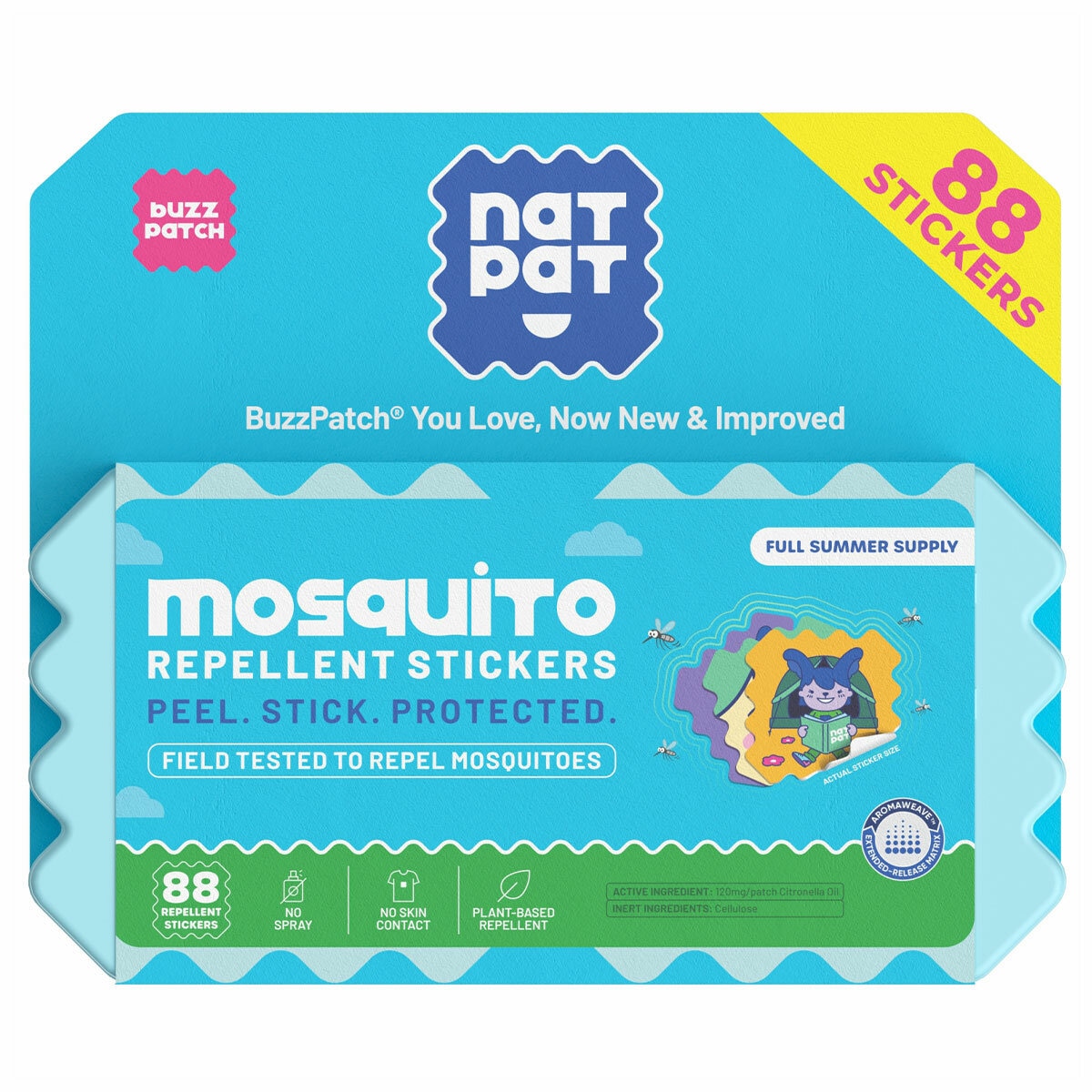 Nat Pat Mosquito Repellent 88 Stickers