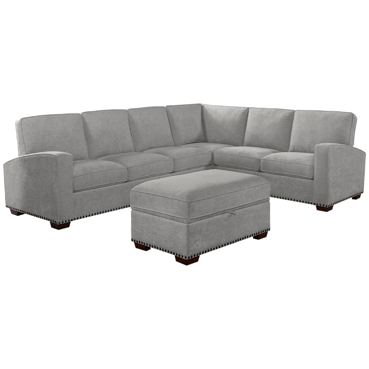 Thomasville 3 Piece Fabric Sectional with Ottoman Costco Australia