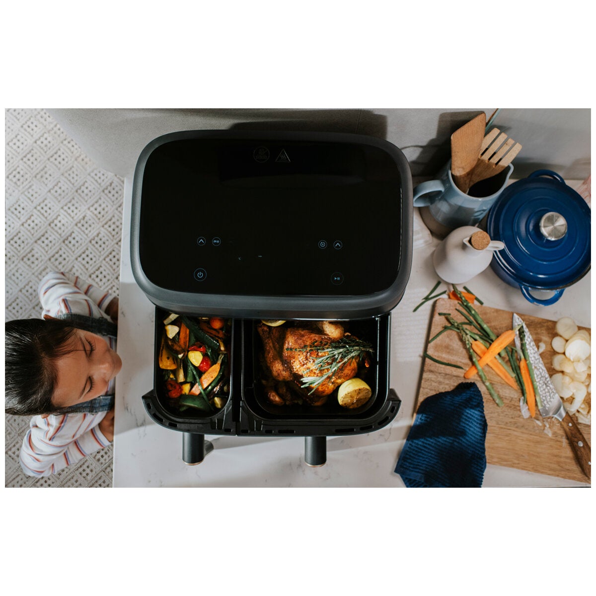 Philips 3000 Series 9L Dual Basket Air Fryer XXL Black NA352/00
