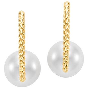 18KT Yellow Gold 10.5-11.5mm Freshwater Cultured Pearl Earring
