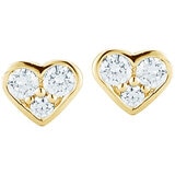 18KT Yellow Gold 0.24CTW Diamond Heart Earrings/