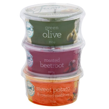 Yumi's Olive, Sweet Potato and Beetroot Dips 3 x 350g